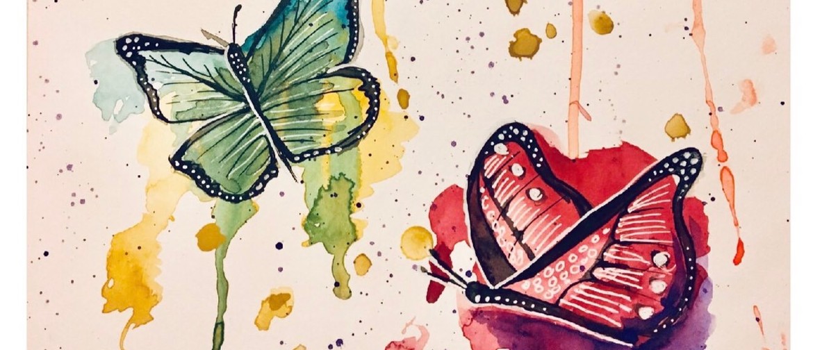 Watercolour Butterflies – Dine and Paint