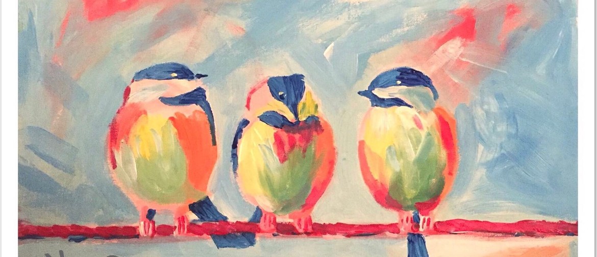 Birds On Wire – Beginner's Painting Class – BYO