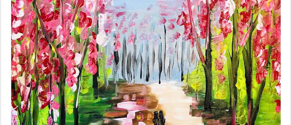 Cherry Blossom – Dine, Sip and Paint Class