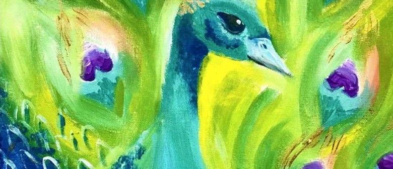 Golden Peacock - Cocktails Painting Class