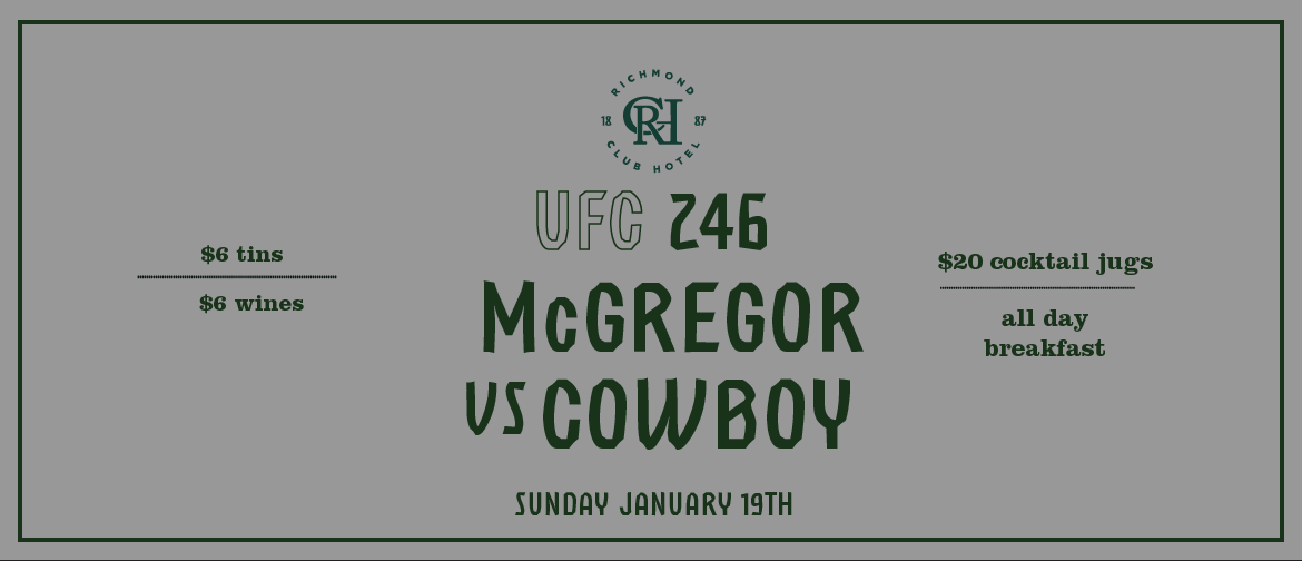 UFC 246: McGregor V Cowboy
