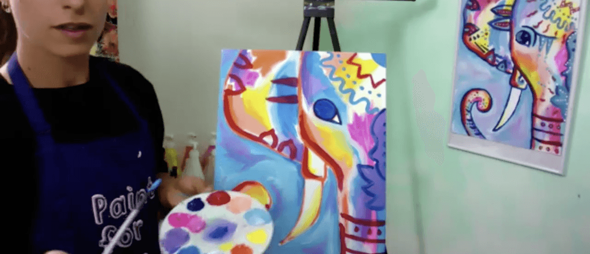 Paint a Fantasy Elephant - Painting Fun From Home (Zoom)
