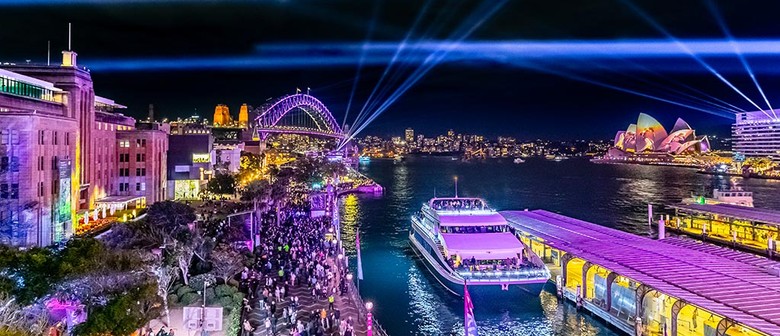 Comfortable Catamaran - Vivid Harbour Cruise in Sydney