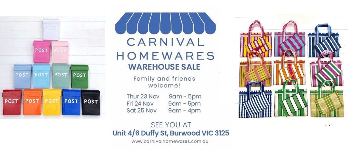 Carnival Homewares Warehouse Sale