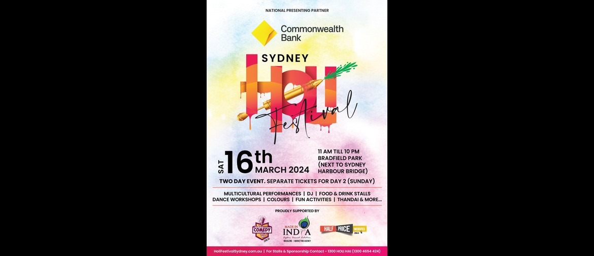 Holi Festival Sydney 16th March 2024