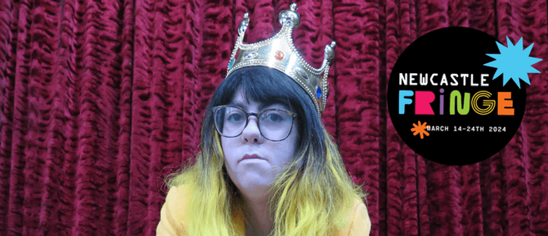 A woman sitting on a throne wearing a yellow suit and a gold crown on her head.