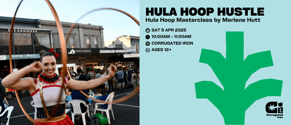 Hula Hoop Hustle Smiling women spinning hula hoops on her arms