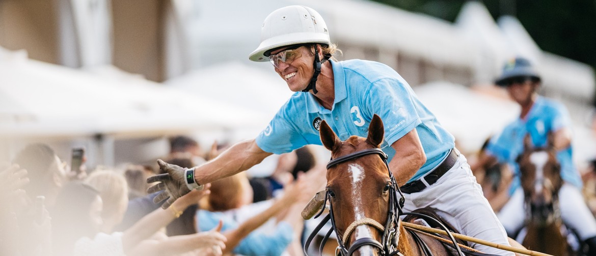 F3 Polo Sydney F3 Polo Sydney man on pony high fiving the spectators