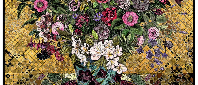 Christine Druitt-Preston: Dysis, 2025 Unique mixed media lino block print on Clairefontaine watercolour paper  Image Size: 90x100cm. Framed Size: 108x118cm. Photographer: Hi Res Digital A dedicated gardener, my mother’s final wish was to be remembered for