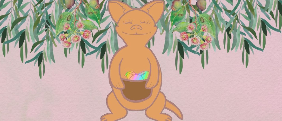 Cartoon Wallaby with gumnuts around their head